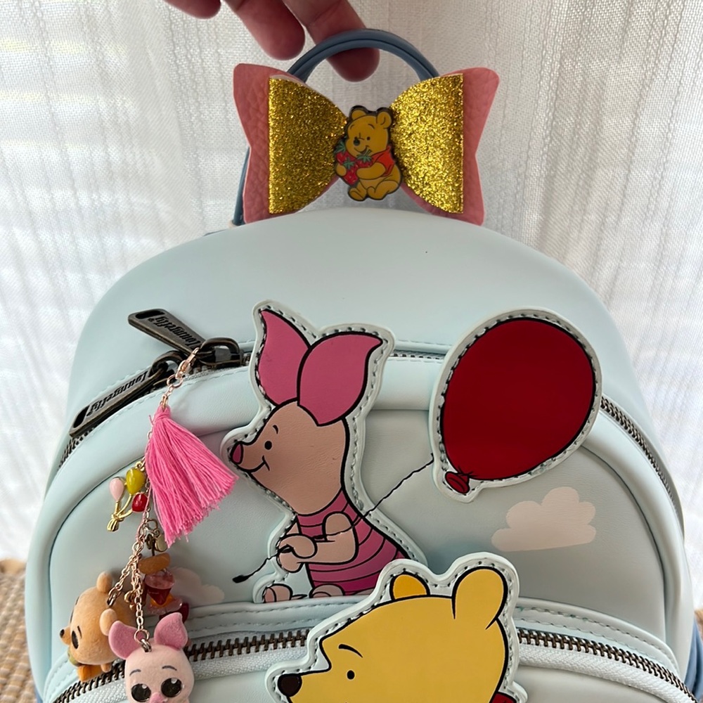 Winnie the Pooh Loungefly pin bow topper for your favorite bag handmade